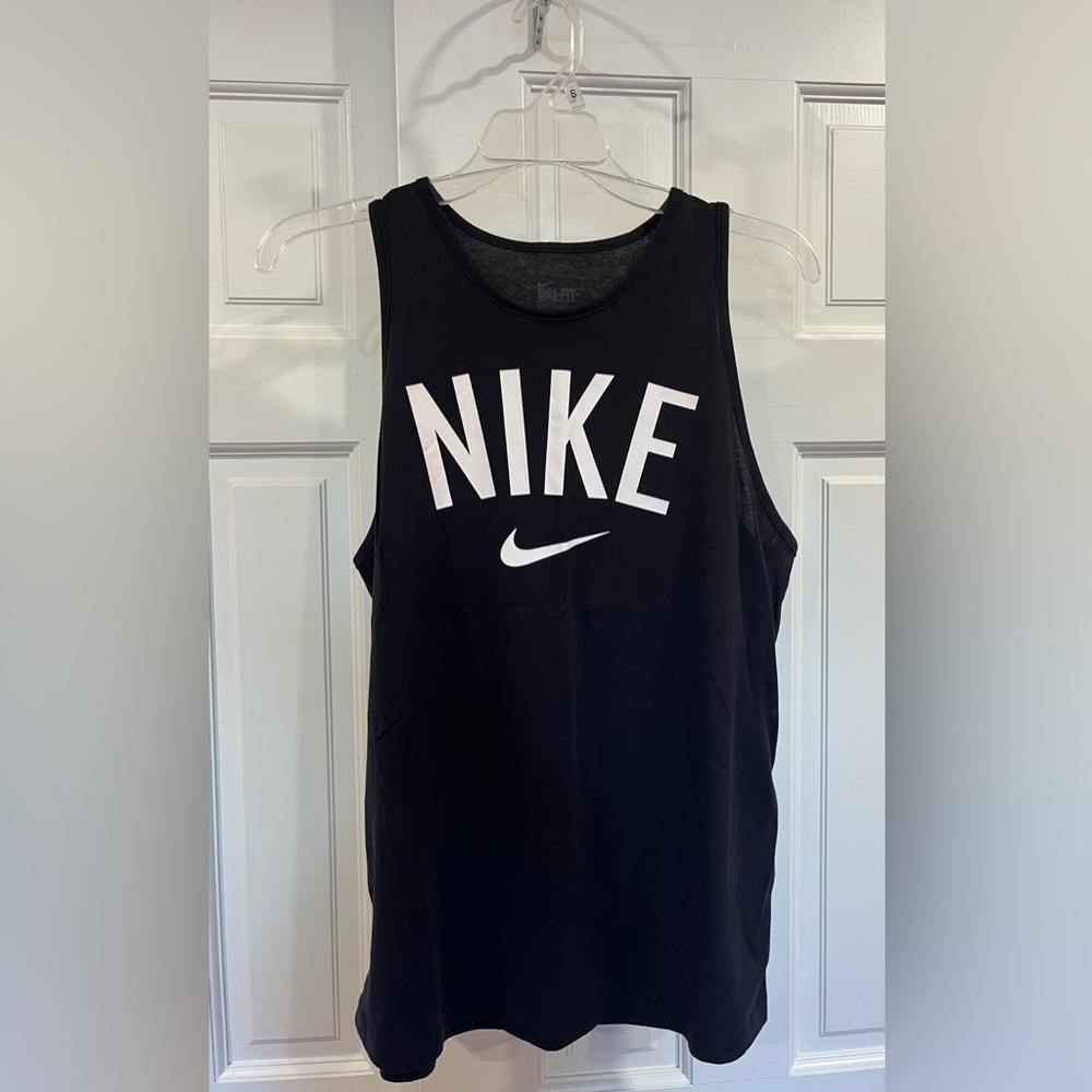 Nike Black Sleeveless Top with White Logo